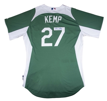 2011 Matt Kemp Game Used & Signed Los Angeles Dodgers St. Patricks Day Jersey (Team COA)